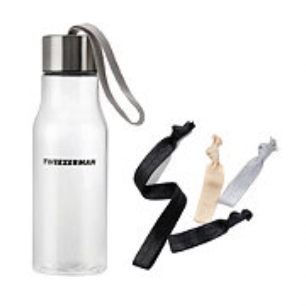 Tweezerman Water Bottle and Ribbon Hair Ties